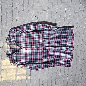 Vineyard Vines light flannel dress sz 14 pink blue K33